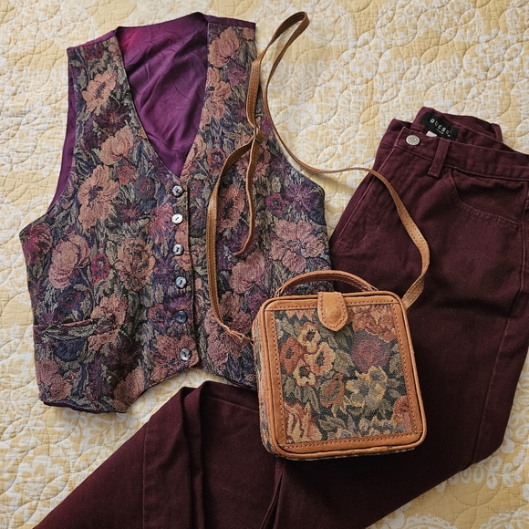 RARE Vintage Guess High Rise Straight Leg Jeans Maroon - Picture 13 of 13